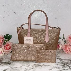🎀 NWT Kate Spade Joeley Glitter Purse Wallet SET